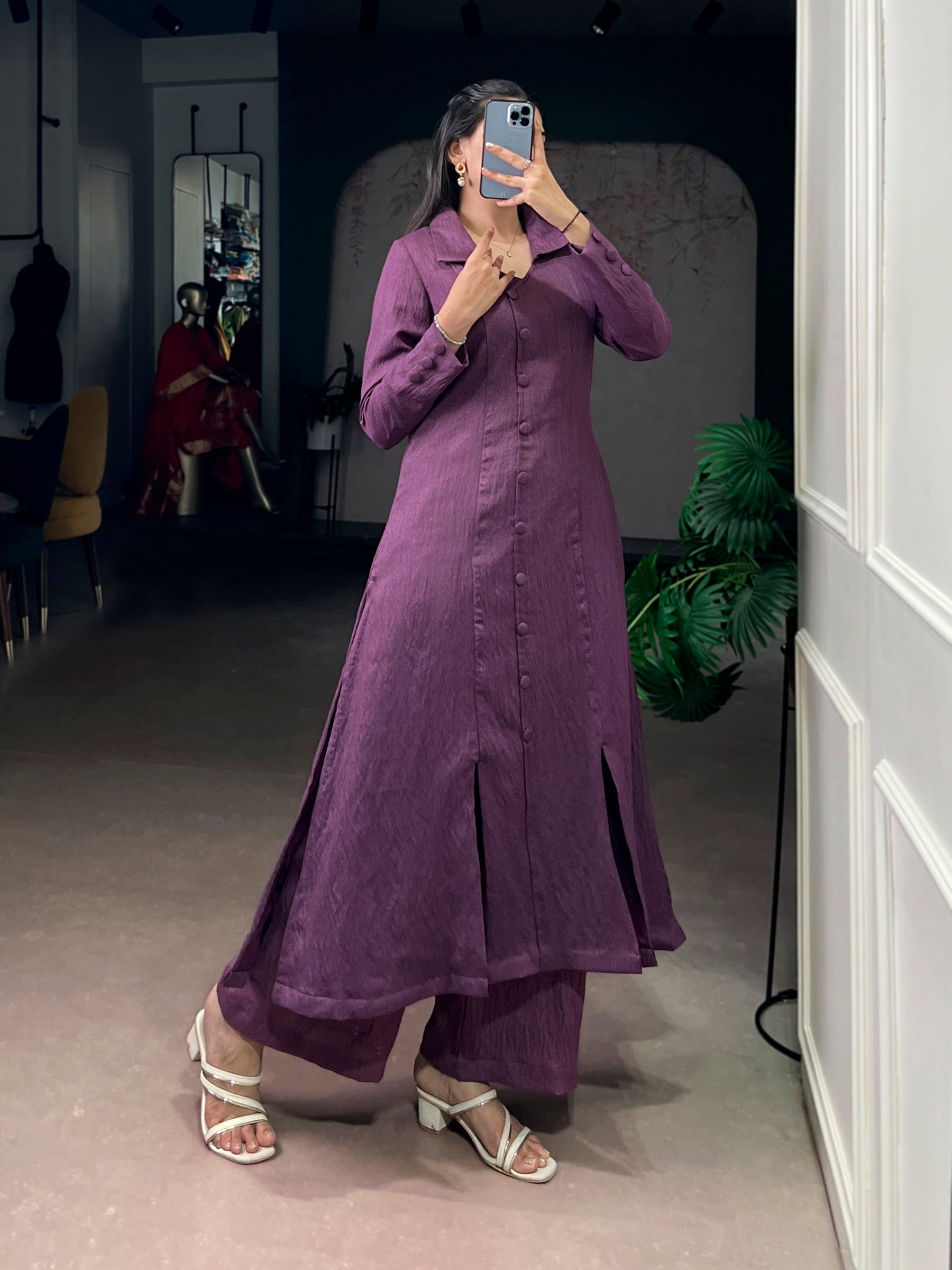 Lorenvalley Fashion Purple Soft N.V Herry Fabric With A Refined Plain Finish Designed Straight Cut Suit - Distacart