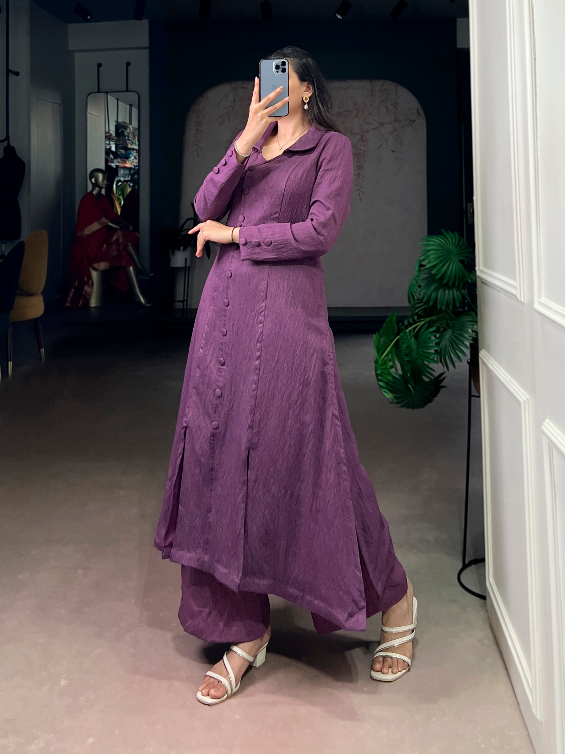 Lorenvalley Fashion Purple Soft N.V Herry Fabric With A Refined Plain Finish Designed Straight Cut Suit - Distacart