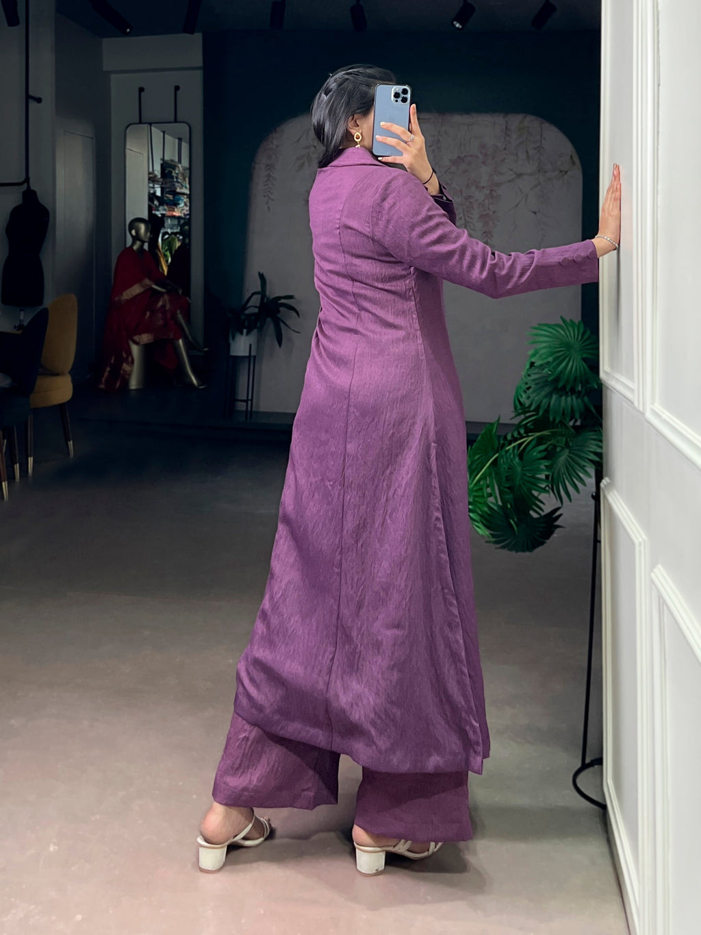 Lorenvalley Fashion Purple Soft N.V Herry Fabric With A Refined Plain Finish Designed Straight Cut Suit - Distacart