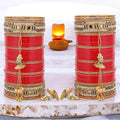 Tehzeeb Creations Bridal Bangle Set Wedding Punjabi chuda Designer chura CZ Stone Red Color choora Set for Women - Distacart