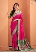 Anaita Magenta Silk Zari Weaving With Classic Patola Saree With Blouse - Distacart
