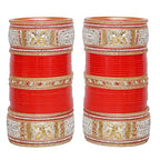 Tehzeeb Creations Bridal Bangle Set Designer Red Color Punjabi Choora Wedding Chura, Chuda for Womens - Distacart