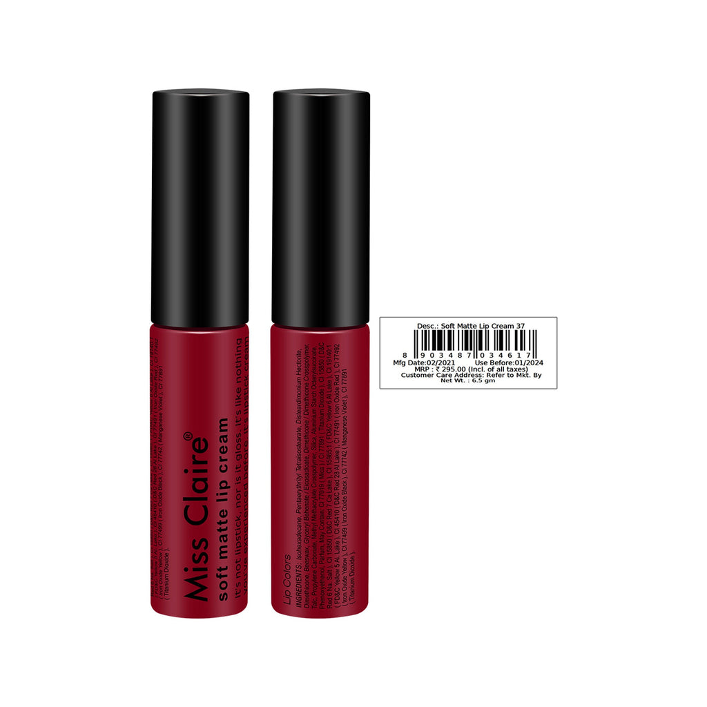 Miss Claire Soft Matte Lip Cream - 37 - Distacart