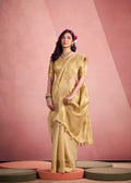 Anaita Beige Silk Tissue Zari Weaving Work Saree With Blouse Piece - Distacart