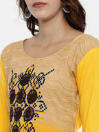 Souchii Women Yellow & Orange Quirky Printed Kurta - Distacart
