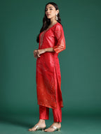 Indo Era Ethnic Motifs Printed Zari Kurta with Trousers & With Dupatta - Distacart