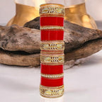 Tehzeeb Creations Bridal Bangle Set Red Designer Chura Wedding Punjabi Choora Fashion Jewellery Chuda Set for Women - Distacart