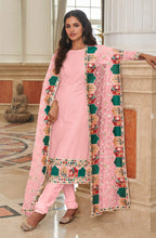 Monjolika Fashion Light Pink Embroidered Georgette Churidar Salwar Suit - Distacart