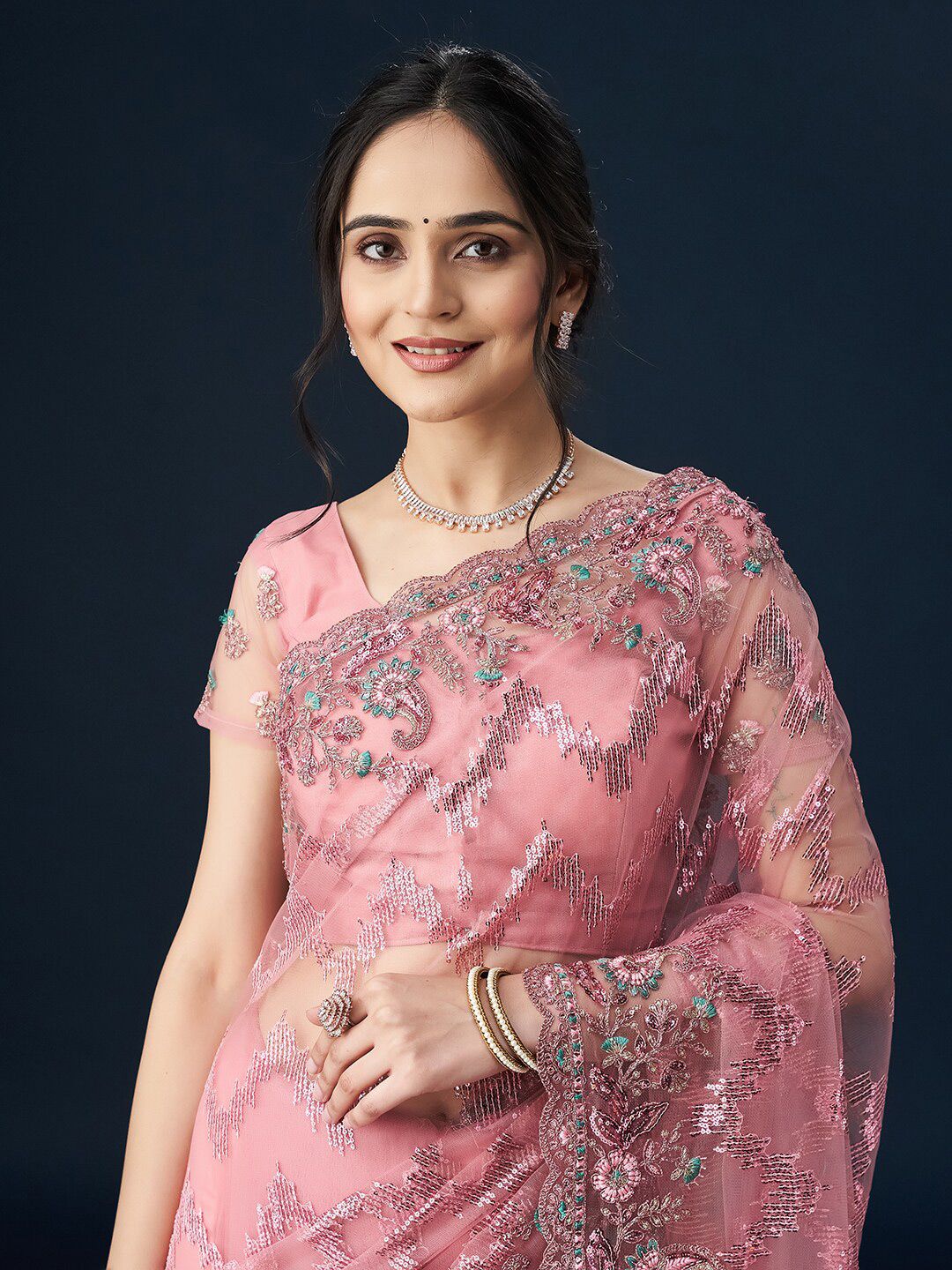 kasee Embellished Neted Sarees - Distacart