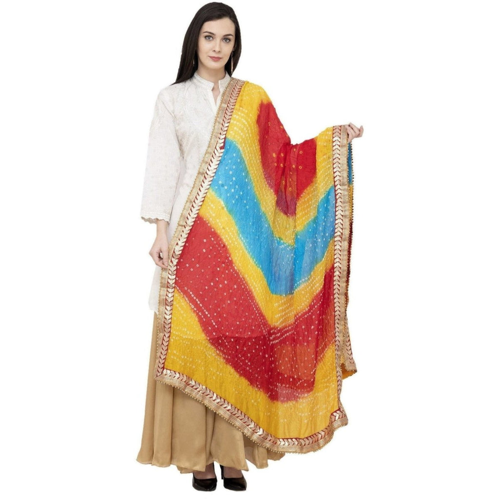 A R Silk Bandhej Multi Gota Fancy Dupatta Color Multi color Dupatta or Chunni