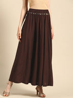 TAG 7 Women Rayon Flared Palazzos