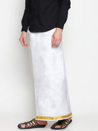 Sethukrishna Men White Double Layer Readymade Dhoti With Pocket - Distacart
