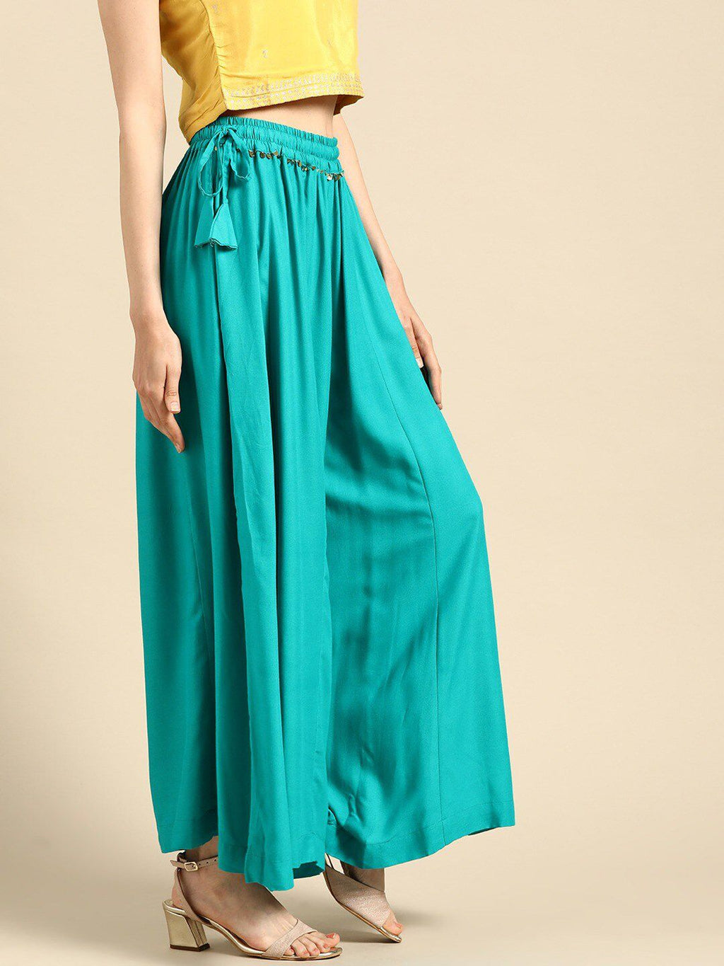 TAG 7 Women Flared Ethnic Palazzos