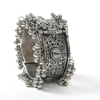 Mominos Fashion Joharkamal Oxidised Silver-Plated Ghungroo Handcraft Bracelet - Design 022 - Distacart