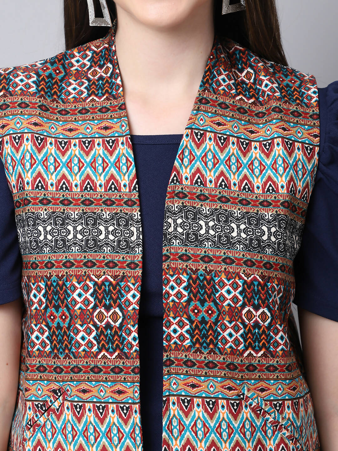 Even Apparels Brown 100% Polyester Open Front Women's Waistcoat - Distacart