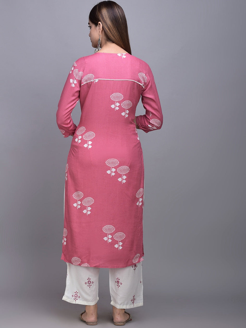 Sangria Ethnic Motifs Printed Kurta with Palazzos & Dupatta