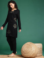 Sangria Ethnic Motifs Printed Regular Kurta With Trousers