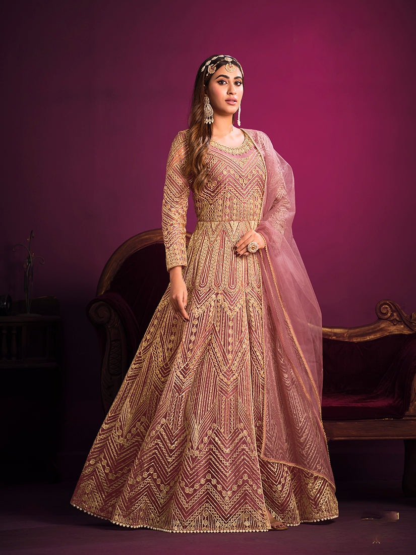 Monjolika Fashion Light Pink Sangeet Net Designer Salwar Suit - Distacart
