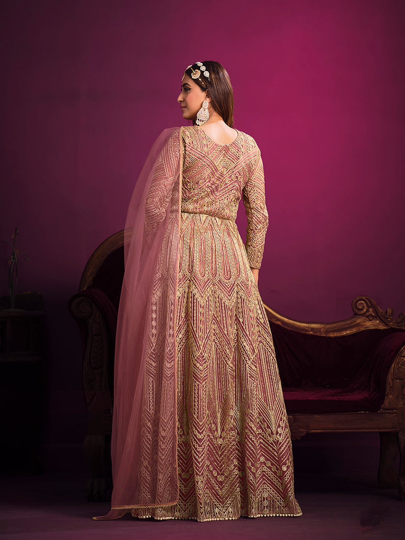 Monjolika Fashion Light Pink Sangeet Net Designer Salwar Suit - Distacart