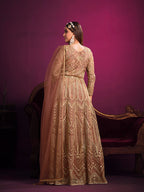 Monjolika Fashion Peach Sangeet Net Designer Salwar Suit - Distacart