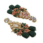 Tehzeeb Creations Gold-Polished Multicolor Kundan Stone/Uncut Kundan/Dibbi Kundan/Meena Kundan/Lucknow Kundan Bridal Set for Girls & Women