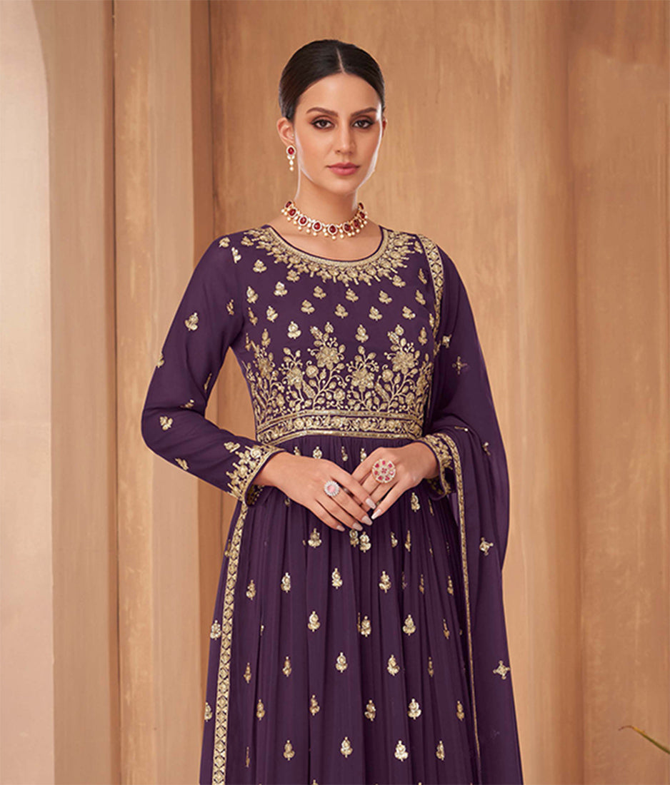 Monjolika Fashion Black Color Georgette Sequins Work Palazzo Salwar Suit - Distacart