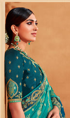 Monjolika Fashion Multi Color Heavy Silk Embroidered Half Nd Half Saree