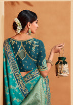 Monjolika Fashion Multi Color Heavy Silk Embroidered Half Nd Half Saree