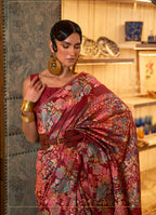 Monjolika Fashion Red Color Silk Printed Classic Saree - Distacart