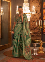 Monjolika Fashion Green Color Silk Women'S Traditional Saree - Distacart