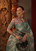 Monjolika Fashion Turquoise Color Silk Women'S Traditional Saree