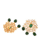 Saraf RS Jewellery Gold-Plated White & Green American Diamond Studded Choker Jewellery Set - Distacart
