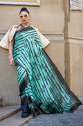 Monjolika Fashion Satin Turquoise Printed Trendy Saree - Distacart