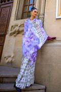 Monjolika Fashion Satin Blue Printed Trendy Saree - Distacart