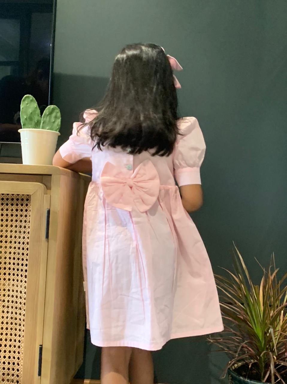 ArthLife Pink Flamingo Embroidered Dress