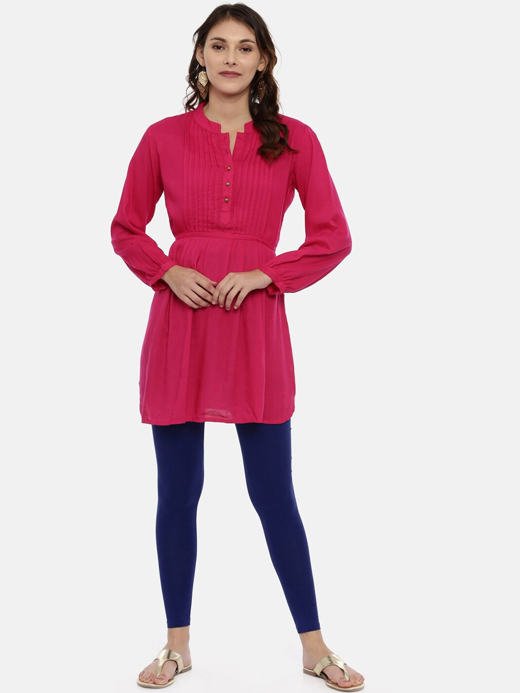 Souchii Women Navy Blue Solid Slim-Fit Ankle-Length Leggings - Distacart