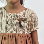 ArthLife Vintage Brown Fit And Flare Dress