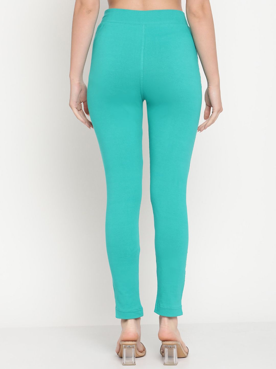 TAG 7 Women Pack of 2 Mustard Yellow & Turquoise Blue Solid Kurti Pants