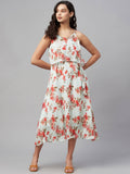 Myshka Women Multicolor Printed Sleeveless V Neck Dress - Distacart