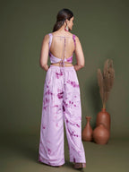 Myra Purple Koti Style Silk and Georgette Embroidered Palazo Suit