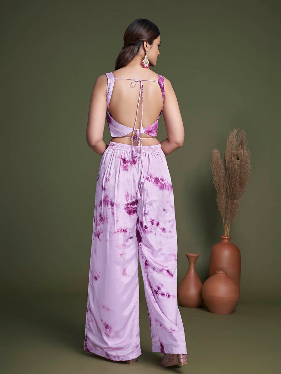 Myra Purple Koti Style Silk and Georgette Embroidered Palazo Suit