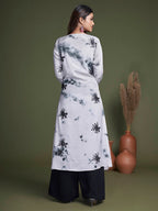 Myra Black and White Koti Style Silk and Georgette Embroidered Palazo Suit