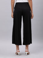 Souchii Women Black Liva Solid Palazzos - Distacart