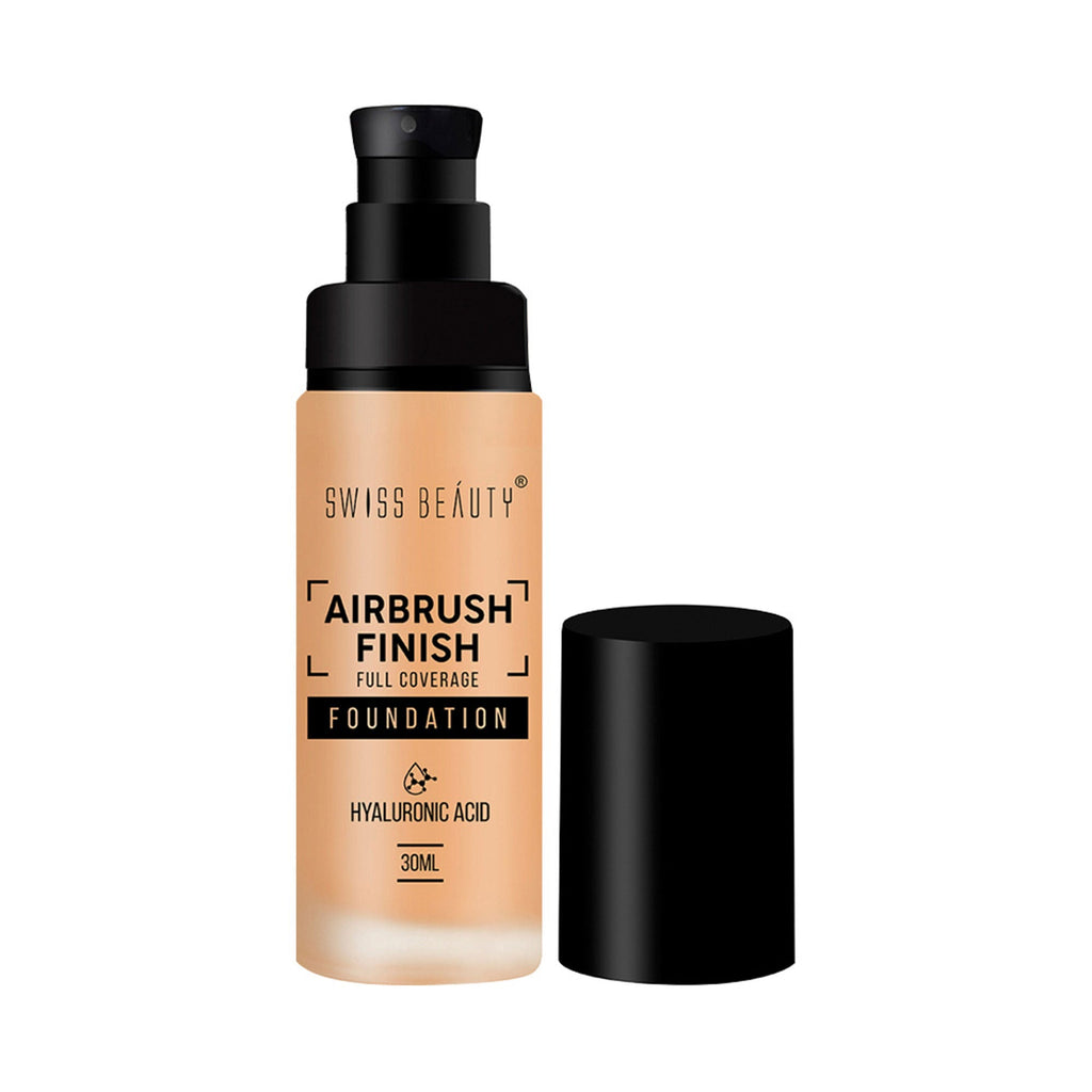 Swiss Beauty Airbrush Finish Full Coverage Foundation - 8 Golden Bronze - Distacart