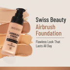 Swiss Beauty Airbrush Finish Full Coverage Foundation - 8 Golden Bronze - Distacart