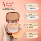 Swiss Beauty Matte & Set Duo Lightweight Compact Powder - 03 Sand and Banana - Distacart