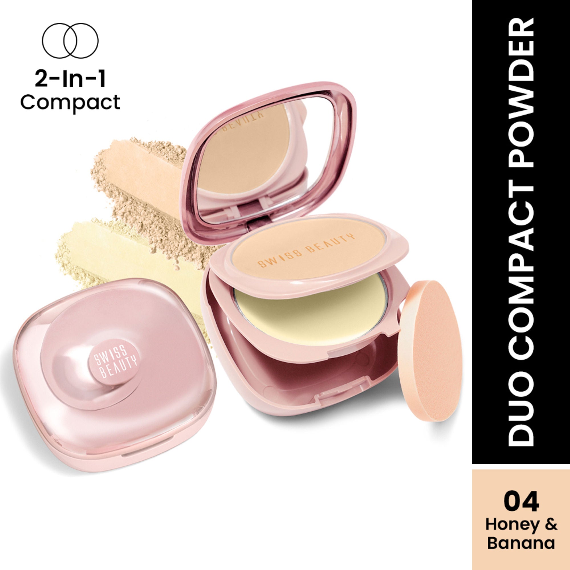 Swiss Beauty Matte & Set Duo Lightweight Compact Powder - 04 Honey and Banana