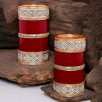 Tehzeeb Creations Bridal Bangle Set Wedding Punjabi Chuda Designer Chura CZ Stone Maroon Color Choora For Women - Distacart
