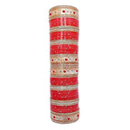 Tehzeeb Creations Bridal Bangle Set Wedding punjabi chuda, Designer chura, Red Acrylic Choora Set for Women - Distacart