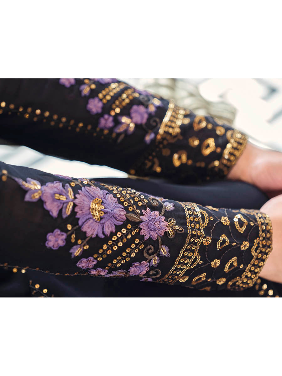 Myra Dark Blue Real Georgette Gharara Suit
